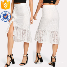 Ruffle Hem Asymmetric Lace Skirt Manufacture Wholesale Fashion Women Apparel (TA3094S)